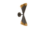 Ruffle Sconce, Black/Brass