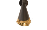 Ruffle Sconce, Black/Brass