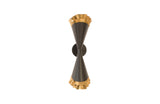 Ruffle Sconce, Black/Brass