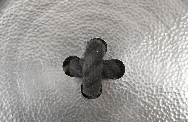 Button Wall Tile, Hammered Metal, Aluminum Finish