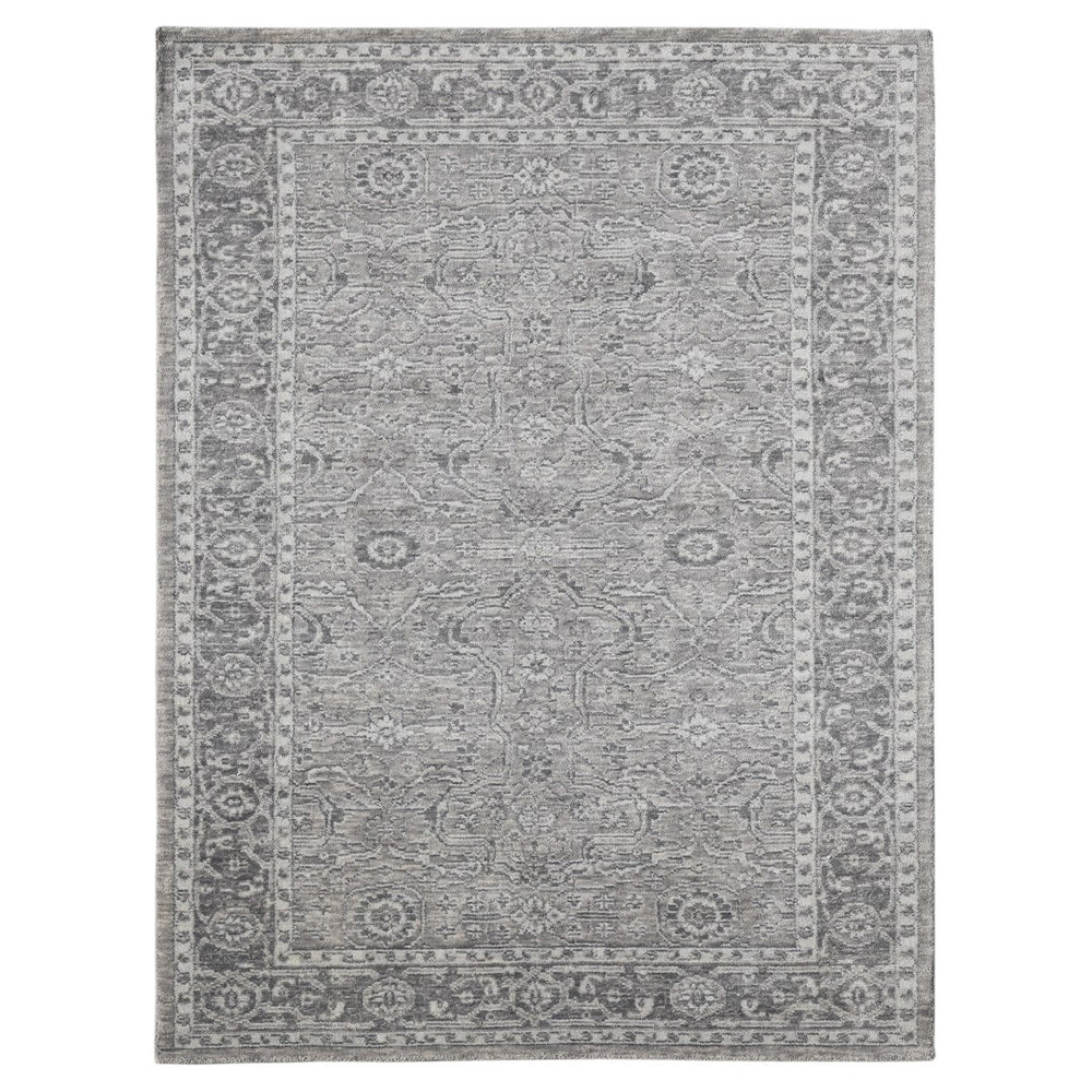 AMER Rugs Inara INA-10 Hand-Loomed Bordered Classic Area Rug Light Gray 10' x 14'
