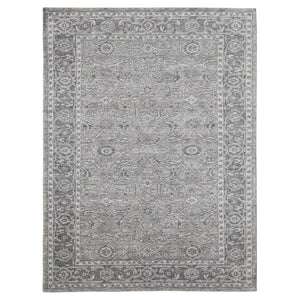 AMER Rugs Inara INA-10 Hand-Loomed Bordered Classic Area Rug Light Gray 10' x 14'
