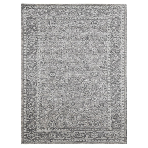 AMER Rugs Inara INA-10 Hand-Loomed Bordered Classic Area Rug Light Gray 10' x 14'