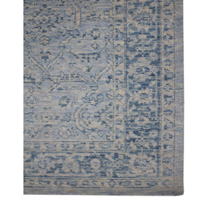 AMER Rugs Inara INA-7 Hand-Loomed Bordered Classic Area Rug Aqua 10' x 14'