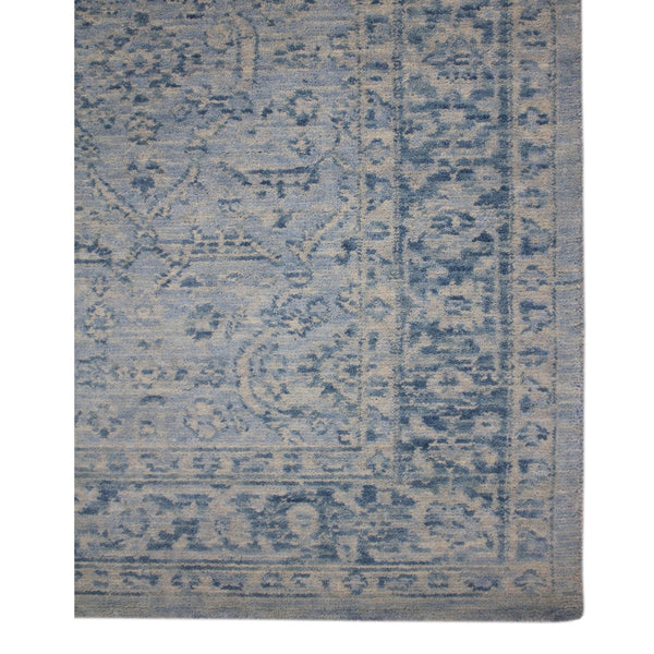 AMER Rugs Inara INA-7 Hand-Loomed Bordered Classic Area Rug Aqua 10' x 14'