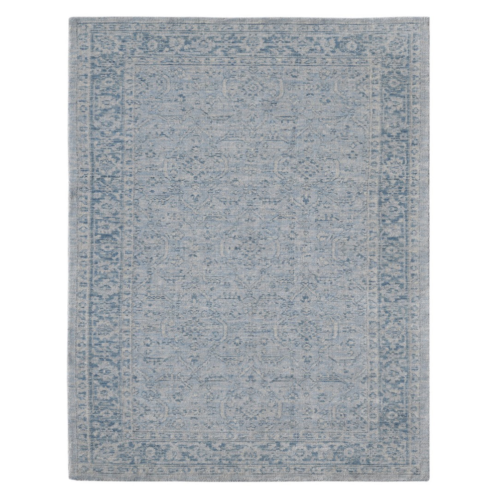 AMER Rugs Inara INA-7 Hand-Loomed Bordered Classic Area Rug Aqua 10' x 14'