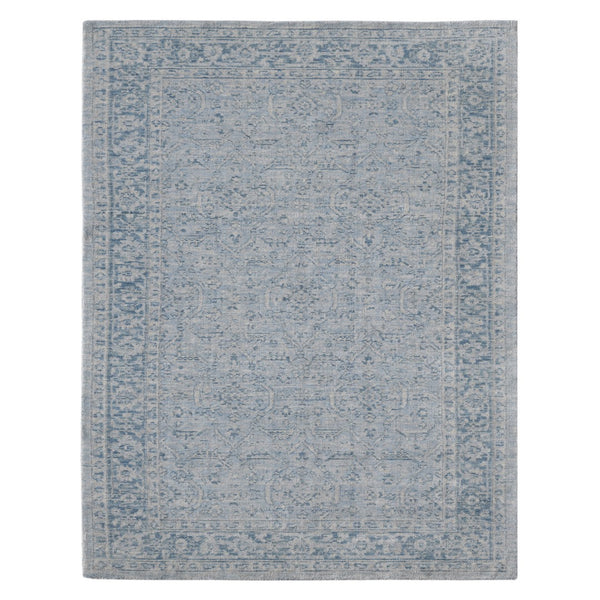 AMER Rugs Inara INA-7 Hand-Loomed Bordered Classic Area Rug Aqua 10' x 14'