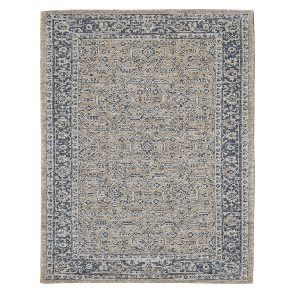 AMER Rugs Inara INA-8 Hand-Loomed Bordered Classic Area Rug Gold 10' x 14'