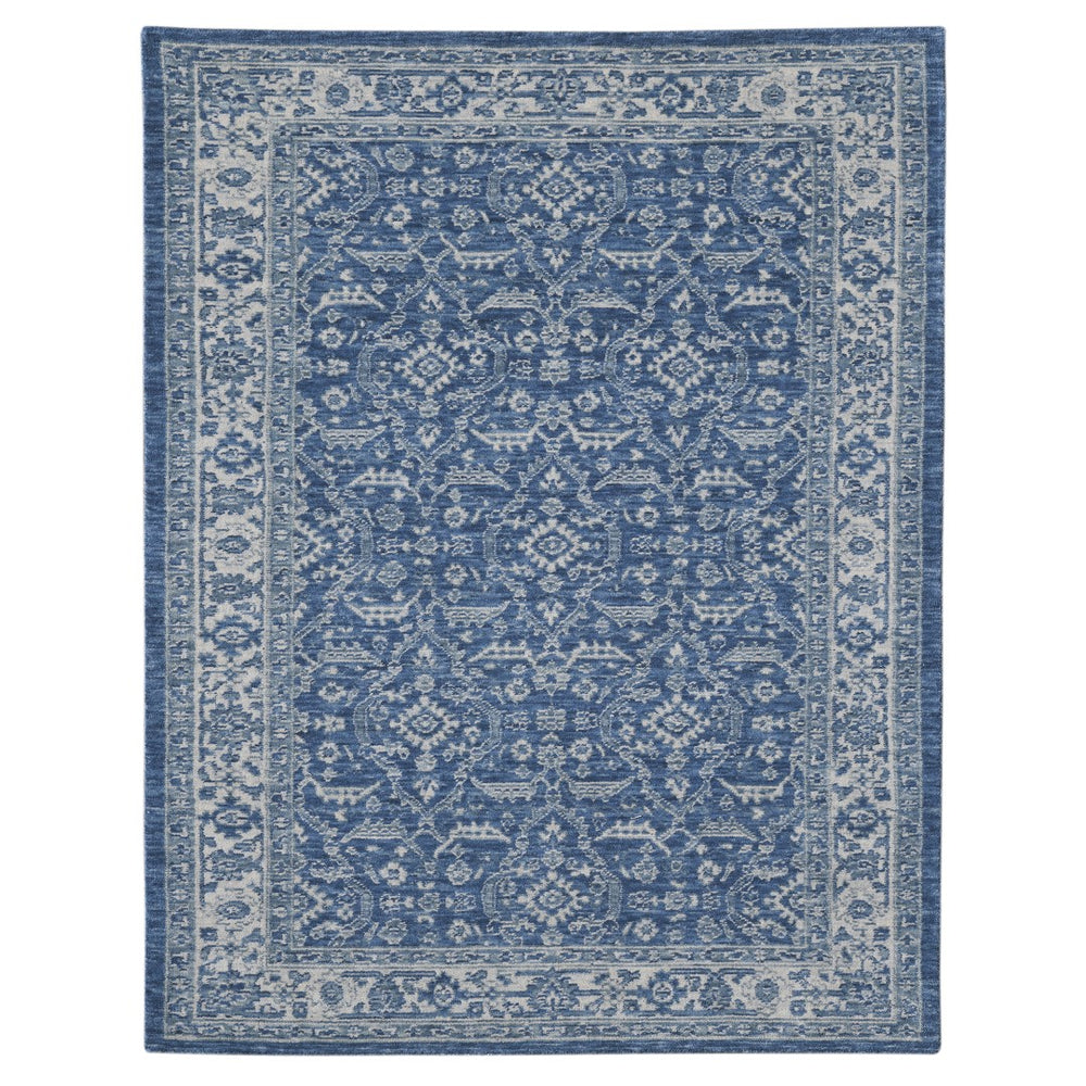 AMER Rugs Inara INA-9 Hand-Loomed Bordered Classic Area Rug Blue 10' x 14'