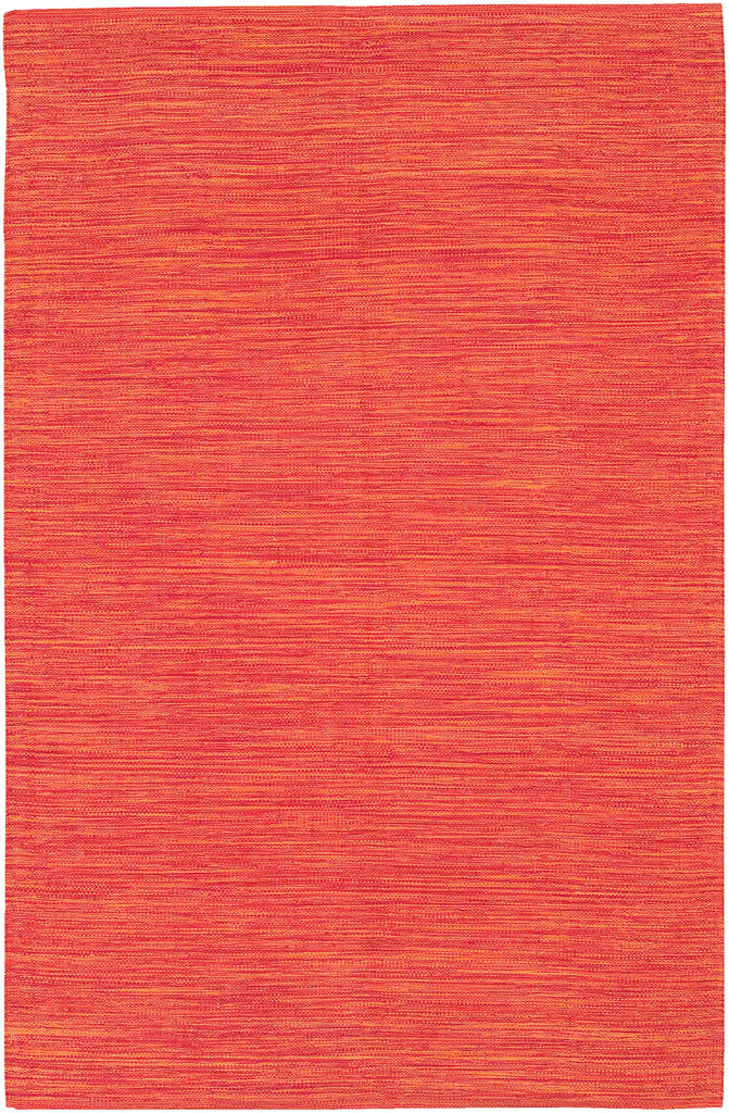 Chandra Rugs India 100% Cotton Hand-Woven Contemporary Rug Orange 5' x 7'6