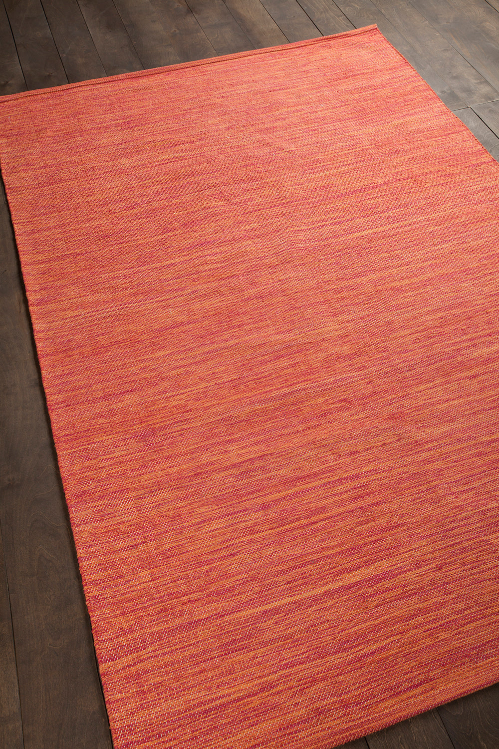 Chandra Rugs India 100% Cotton Hand-Woven Contemporary Rug Orange 2' x 3'