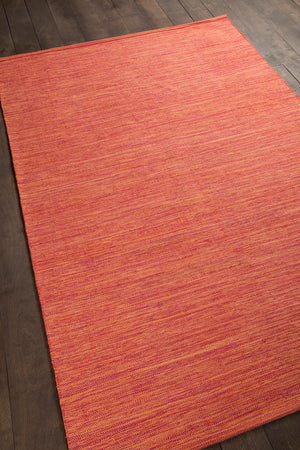 Chandra Rugs India 100% Cotton Hand-Woven Contemporary Rug Orange 2'6 x 7'6