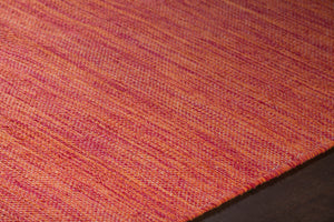 Chandra Rugs India 100% Cotton Hand-Woven Contemporary Rug Orange 2'6 x 7'6