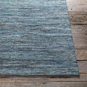Chandra Rugs India 100% Cotton Hand-Woven Contemporary Rug Blue 7'9 x 10'6