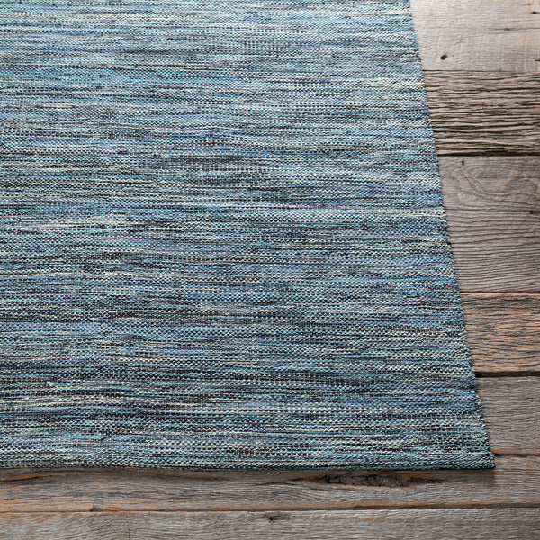 Chandra Rugs India 100% Cotton Hand-Woven Contemporary Rug Blue 7'9 x 10'6