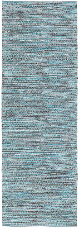 Chandra Rugs India 100% Cotton Hand-Woven Contemporary Rug Blue 2'6 x 7'6