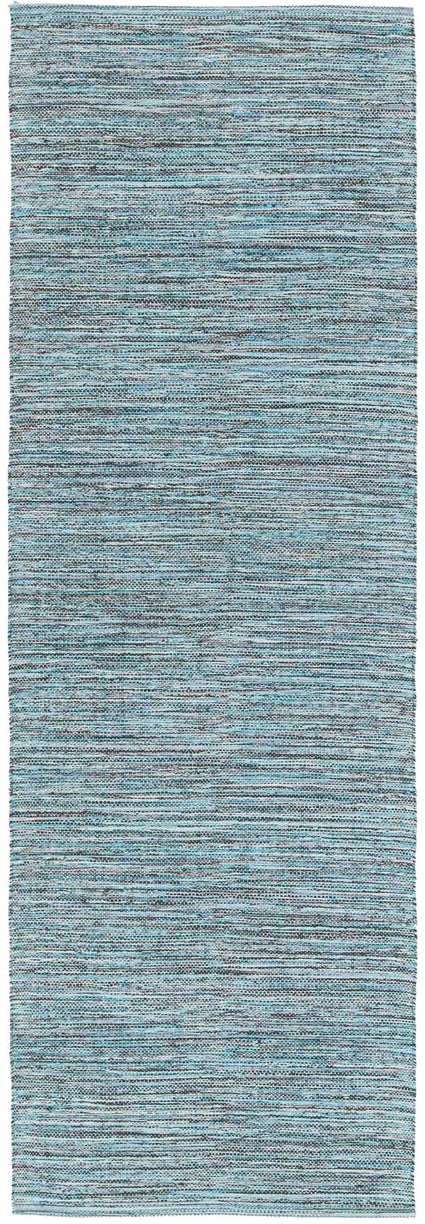 Chandra Rugs India 100% Cotton Hand-Woven Contemporary Rug Blue 2'6 x 7'6