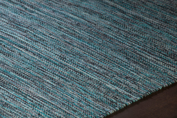 Chandra Rugs India 100% Cotton Hand-Woven Contemporary Rug Blue 7'9 x 10'6