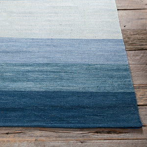 Chandra Rugs India 100% Cotton Hand-Woven Contemporary Rug Blue 7'9 x 10'6