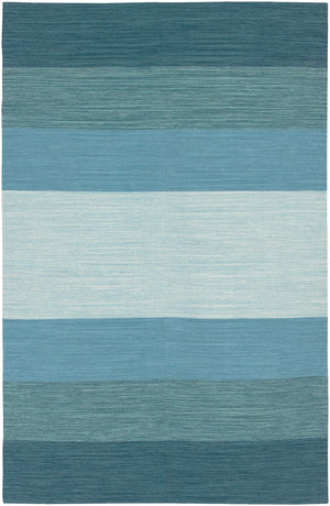 Chandra Rugs India 100% Cotton Hand-Woven Contemporary Rug Blue 7'9 x 10'6