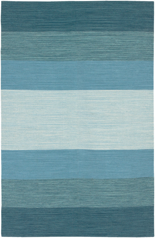 Chandra Rugs India 100% Cotton Hand-Woven Contemporary Rug Blue 7'9 x 10'6