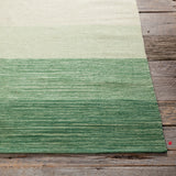Chandra Rugs India 100% Cotton Hand-Woven Contemporary Rug Green/Cream 7'9 x 10'6