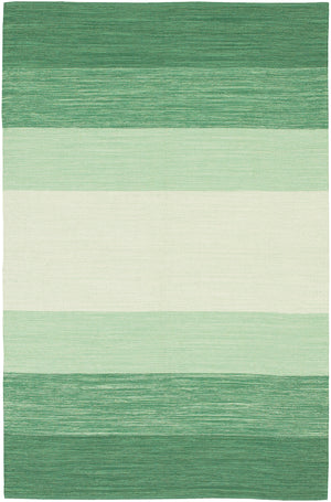 Chandra Rugs India 100% Cotton Hand-Woven Contemporary Rug Green/Cream 7'9 x 10'6