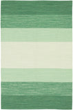 Chandra Rugs India 100% Cotton Hand-Woven Contemporary Rug Green/Cream 7'9 x 10'6