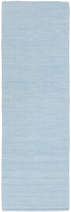 Chandra Rugs India 100% Cotton Hand-Woven Contemporary Rug Blue 2'6 x 7'6