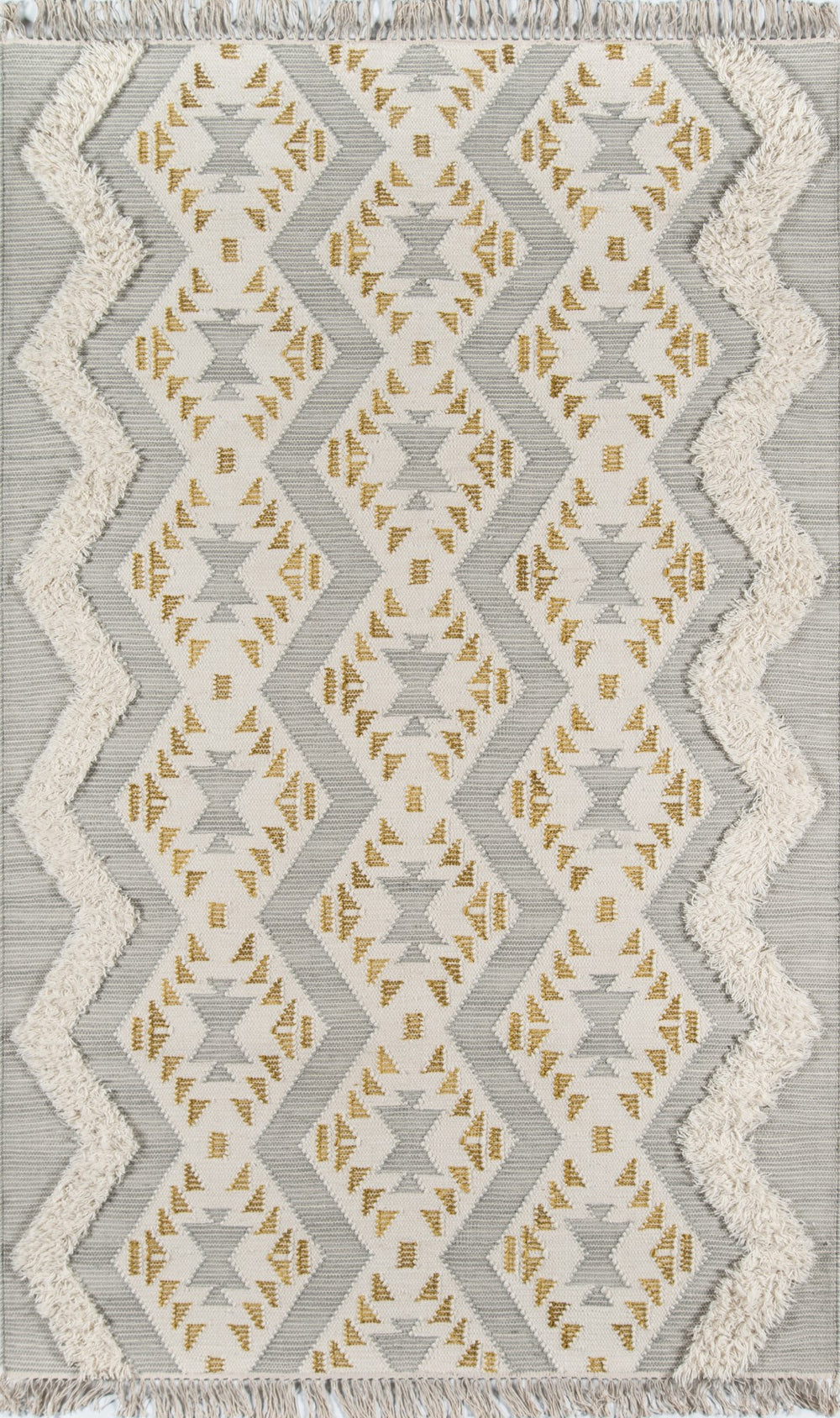 Momeni Novogratz Indio IND-1 Hand Woven Contemporary Geometric, Zig Zag Indoor Area Rug Grey 7'6" x 9'6" INDIOIND-1GRY7696