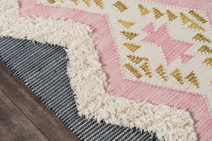 Momeni Novogratz Indio IND-1 Hand Woven Contemporary Geometric, Zig Zag Indoor Area Rug Pink 7'6" x 9'6" INDIOIND-1PNK7696