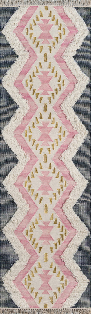 Momeni Novogratz Indio IND-1 Hand Woven Contemporary Geometric, Zig Zag Indoor Area Rug Pink 7'6" x 9'6" INDIOIND-1PNK7696