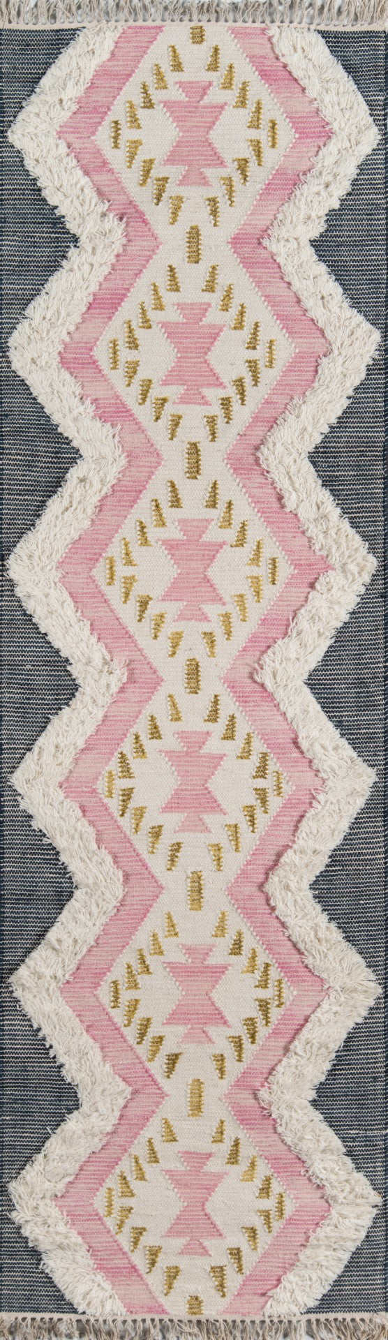 Momeni Novogratz Indio IND-1 Hand Woven Contemporary Geometric, Zig Zag Indoor Area Rug Pink 7'6" x 9'6" INDIOIND-1PNK7696
