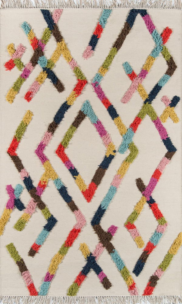 Momeni Novogratz Indio IND-3 Hand Woven Contemporary Geometric Indoor Area Rug Multi 7'6" x 9'6" INDIOIND-3MTI7696