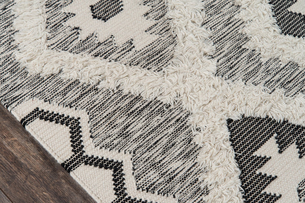 Momeni Novogratz Indio IND-5 Hand Woven Contemporary Geometric Indoor Area Rug Black 7'6" x 9'6" INDIOIND-5BLK7696