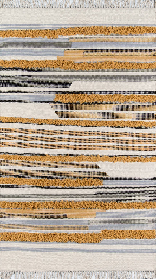 Momeni Novogratz Indio IND-6 Hand Woven Contemporary Geometric Indoor Area Rug Mustard 7'6" x 9'6" INDIOIND-6MST7696