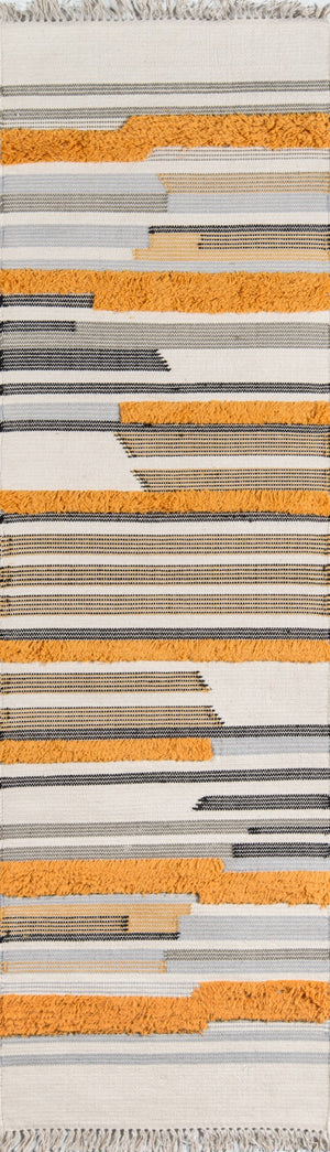 Momeni Novogratz Indio IND-6 Hand Woven Contemporary Geometric Indoor Area Rug Mustard 7'6" x 9'6" INDIOIND-6MST7696
