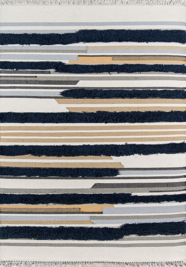 Momeni Novogratz Indio IND-6 Hand Woven Contemporary Geometric Indoor Area Rug Navy 7'6" x 9'6" INDIOIND-6NVY7696