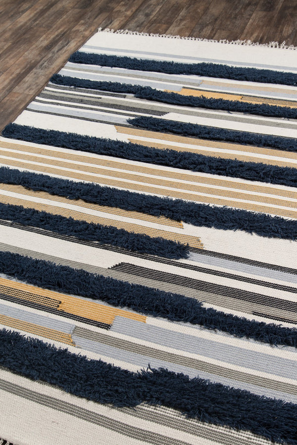 Momeni Novogratz Indio IND-6 Hand Woven Contemporary Geometric Indoor Area Rug Navy 7'6" x 9'6" INDIOIND-6NVY7696