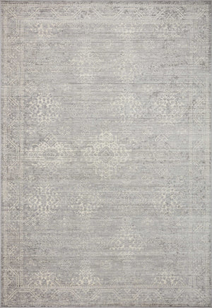 Loloi Rugs Indra INA-02 Polyester | Polypropylene Pile Power Loomed Contemporary Area Rug Silver / Ivory 118.766 INDRINA-02SIIVB6F6