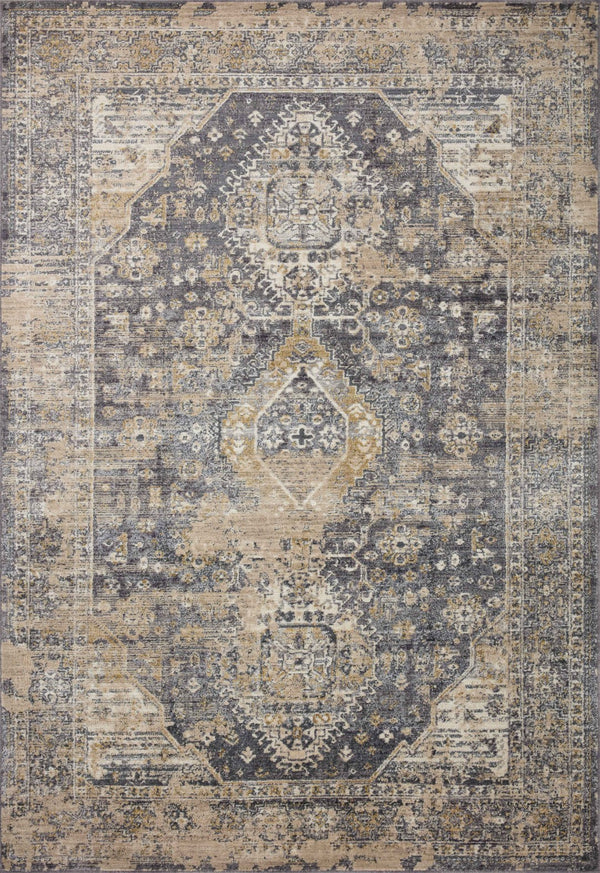Loloi Rugs Indra INA-03 Polyester | Polypropylene Pile Power Loomed Contemporary Runner Rug Charcoal / Natural 24.5745 INDRINA-03CCNA26A0