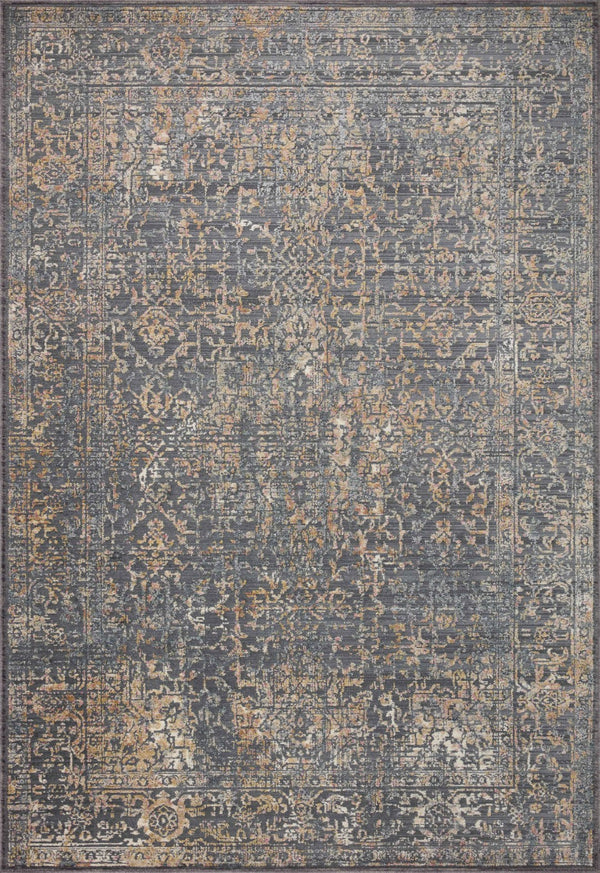 Loloi Rugs Indra INA-05 Polyester | Polypropylene Pile Power Loomed Contemporary Area Rug Graphite / Sunset 118.766 INDRINA-05GTSSB6F6