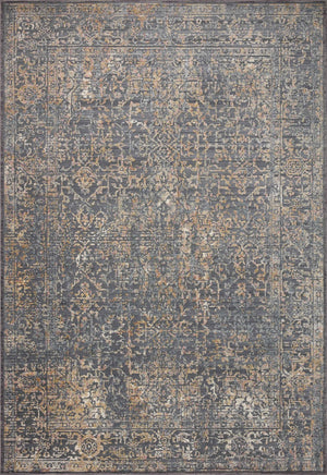 Loloi Rugs Indra INA-05 Polyester | Polypropylene Pile Power Loomed Contemporary Runner Rug Graphite / Sunset 24.5745 INDRINA-05GTSS26A0