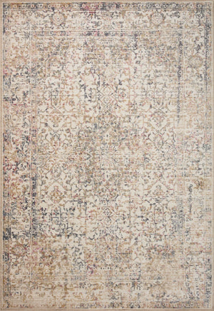 Loloi Rugs Indra INA-05 Polyester | Polypropylene Pile Power Loomed Contemporary Area Rug Ivory / Multi 118.766 INDRINA-05IVMLB6F6