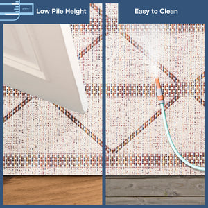 Trans-Ocean Liora Manne Avena Diamond Stripe Casual Indoor/Outdoor Power Loomed 91% Polypropylene/9% Polyester Rug Ivory 7'10" x 9'10"