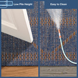 Trans-Ocean Liora Manne Avena Diamond Stripe Casual Indoor/Outdoor Power Loomed 91% Polypropylene/9% Polyester Rug Denim 7'10" x 9'10"