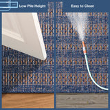 Trans-Ocean Liora Manne Avena Mosaic Stripe Casual Indoor/Outdoor Power Loomed 91% Polypropylene/9% Polyester Rug Denim 7'10" x 9'10"