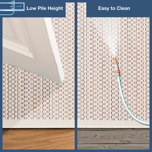 Trans-Ocean Liora Manne Avena Texture Casual Indoor/Outdoor Power Loomed 91% Polypropylene/9% Polyester Rug Ivory 7'10" x 9'10"