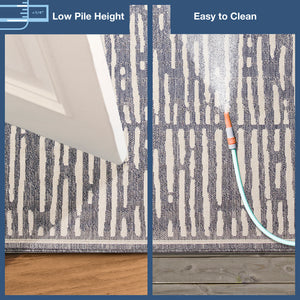 Trans-Ocean Liora Manne Cove Bamboo Casual Indoor/Outdoor Power Loomed 100% Polypropylene Rug Blue 7'10" x 9'10"