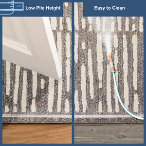 Trans-Ocean Liora Manne Cove Bamboo Casual Indoor/Outdoor Power Loomed 100% Polypropylene Rug Grey 7'10" x 9'10"